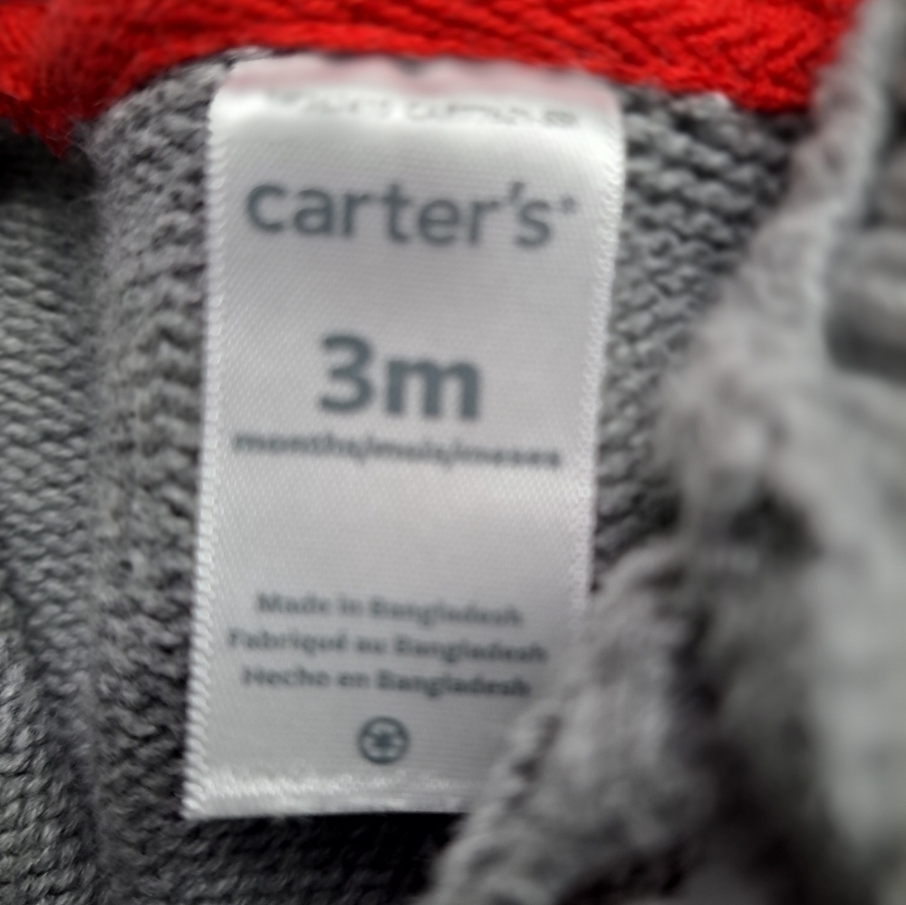 Carter's Grey Knit Onesie         3 mos - Picture 4 of 4